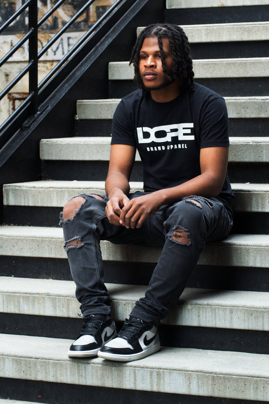 "DOPE BRAND" Black Fitted Tee