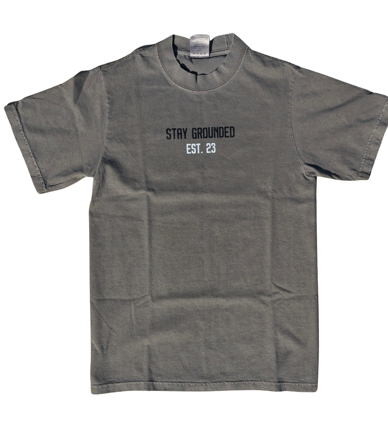 "STAY GROUNDED" Oversized Cement Gray