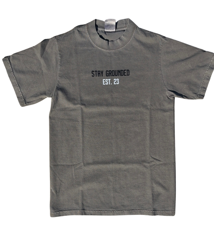 "STAY GROUNDED" Oversized Cement Gray
