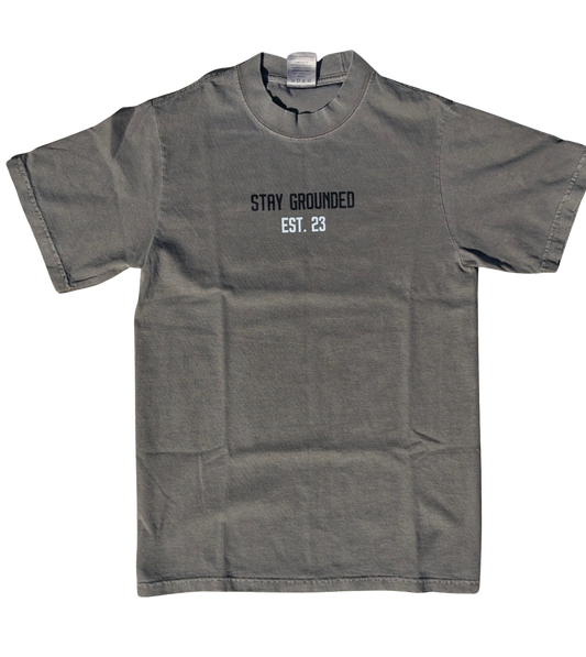 "STAY GROUNDED" Oversized Cement Gray